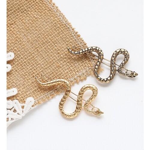Punk Simple Hairpins Snake Animals Gold Metal Hairpins Hair Clips For Women Wedding Headpiece Hairgrips Hair Accessories
