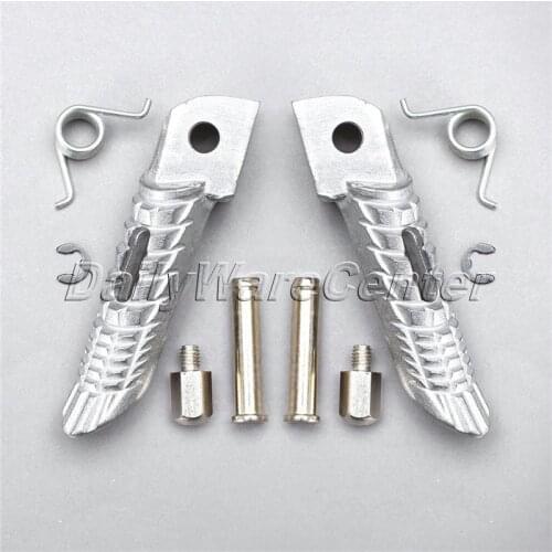 1 Pair Chrome Motorcycle Front Footrest Foot Peg Motorbike Parts Dirtbike Pitbike for Suzuki GSX-R 600 GSX-R750 GSX-R1000