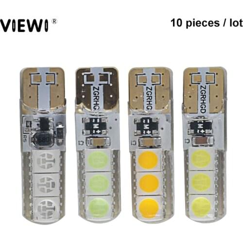 10pcs t10 w5w 12V 24v led interior car truck bulb lights canbus super 5050 leds 1W IP68 silicone Auto Signal lamp orange white