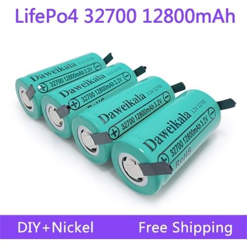 100% orignal LiFePO4 Battery 3.2V 32700 battery 12800mAh 35A Continuous Discharge Maximum 55A High power battery+DIY Nickel