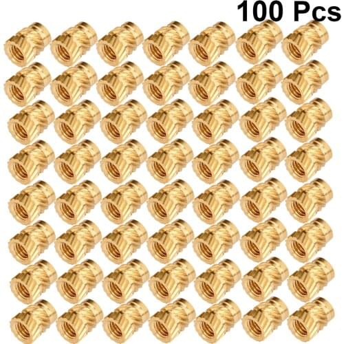100pcs Embedment Nut Threaded Heat Set Knurled M3 Thread Embedment Nut Insert Nut Brass Nut for Printing 3D Printer