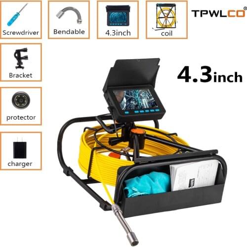 17mm 10/20/30/40/50m 4.3inch Drain Pipe Endoscope Inspection Camera Underwater Industrial Pipe Sewer Detection DVR Record