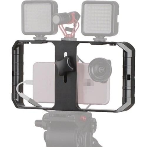 2PCS Phone Video Camera Cage Handheld Stabilizer Film Making Rig For SmartPhone Hand Grip Bracket Mobile Phone Stabilizer