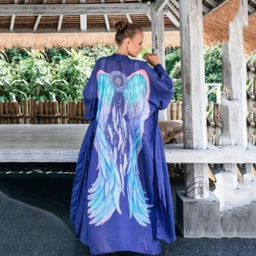2021 Boho Feather Wings Cover-ups Plus Size Feathered Tunic Women Summer Kimono Holiday Beach Wear Swim Suit Cover Up A929