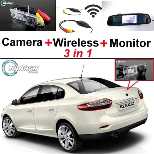 3 in1 Special Camera + Wireless Receiver + Mirror Monitor DIY Parking System For Renault Fluence 2009~2014