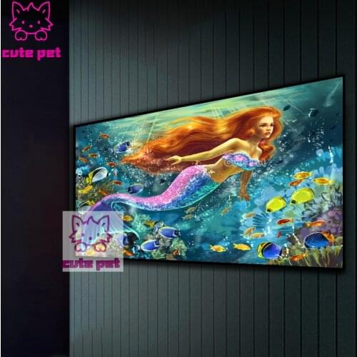 Fantasy girl Diy Diamond Painting Deep sea mermaid Embroidery Diamond Cross Stitch full rhinestone Underwater World Decor mosaic