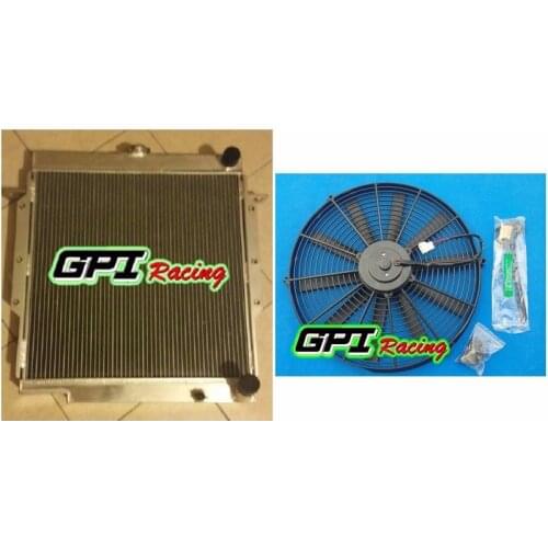 Aluminum radiator +FAN for Toyota Landcruiser 75 Series 2H Diesel Radiator HJ75