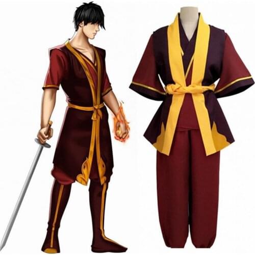 Anime Avatar :The Last Airbender FireNation PrinceZuko Cosplay Costume Coat Jacket Belt Trousers Wig Halloween Carnival Party