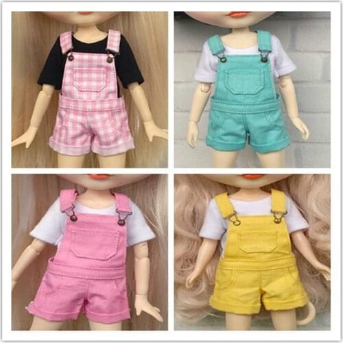 Blyth Short Bib Azone Pant 1/6Doll Clothes (Fit Licca, Momoko,OB, Pullip,ICY, JerryB, Barbiedoll)