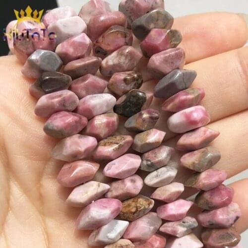 6*11mm Natural Rhodonite Beads Irregular Special Cut Genuine Stone Loose Beads For Jewelry DIY Making Bracelet Charms 15'' 7.5