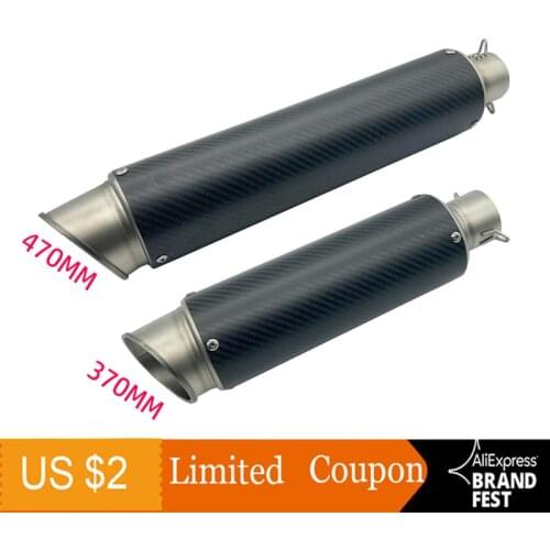 51mm Carbon Fiber Motorcycle Muffler Exhaust Clamps Pot Silencer Pipe Hanger Mount Bracket Fixed Ring Support for Scooter ATV