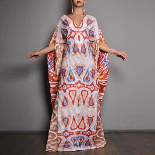 Eid Mubarak Abaya Dress Dubai Muslim Women Bat Sleeve Dresses Turkey Islamic Clothing Marocain Kaftan Vestido Musulmane Femme