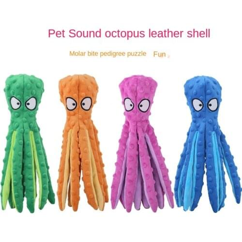 Dog Squeaky Toys Octopus - No Stuffing Crinkle Plush Dog Toys for Puppy Teething, Durable Interactive Dog Chew Toys for Small to