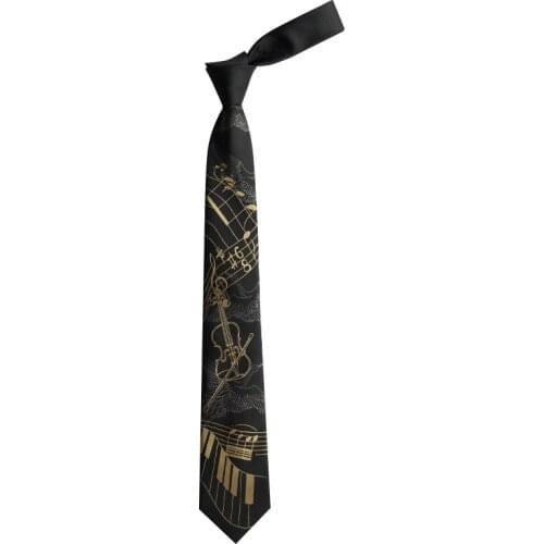 Classical music violin black Embroidery Hand cut party tie Creative neck tie Cravate Nó no pescoço галстук width :7cm DX
