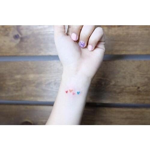 Loving Heart Colorful Temporary Tattoo Sticker For Women Lovers Waist Body Art Fake Tatoos Party Decoration Tatto Decals