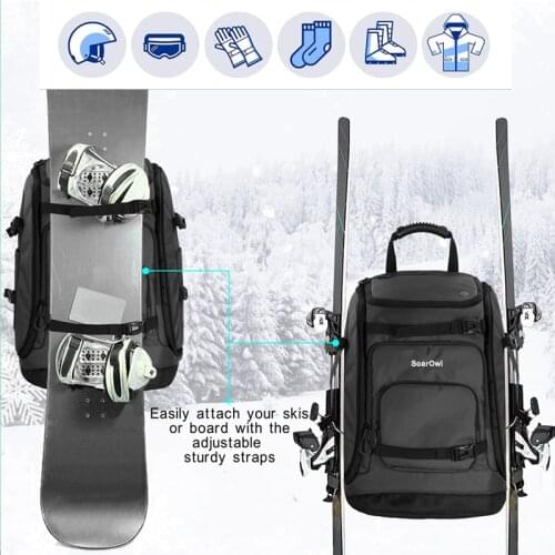 50L High-Capacity Ski Backpack Nylon Waterproof Wear-Resistant Can Be Installed Ski Boots,Helmets Goggles Clothing ski board