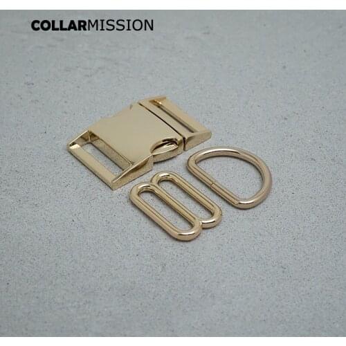 30mm God Metal Plated Buckle (Metal Buckle+ Adjust Buckle+ D Ring/set) For Backpack Bag Webbing Cat Dog Collar DIY Accessory