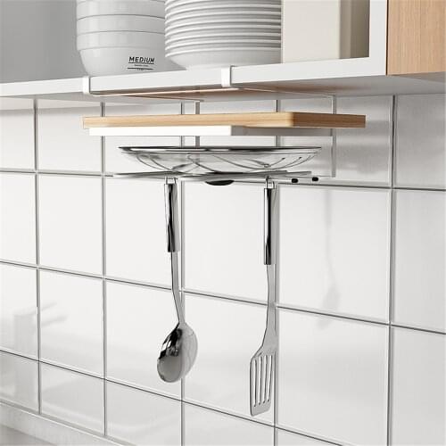 Metal Under Shelf Chopping Board Holder Towel Drying Holder Rack Cabinet Basket Iron Storage Tableware Organizer Holder Stand