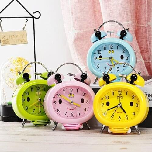 1Pc Cute Bee Student Bedside Alarm Clock Cartoon Mini Ringing Alarm Clocks Home Decoration, Desktop Luminous Digital Clock Gifts