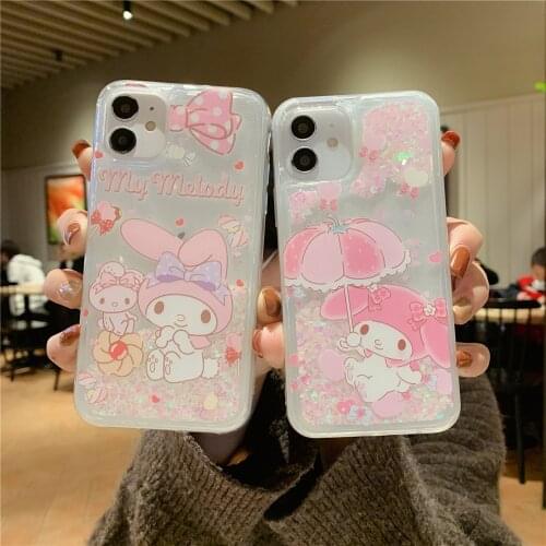 Cartoon glitter sequins flashing quicksand Rabbit phone case for iPhone 12Pro Max 11 7 8 Plus X XR XS MAX bling Phone Cover
