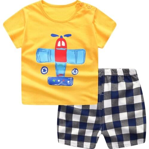 Baby Boy Girl Summer Infant Clothing Clothes Striped Shorts+Yellow Top Tees Clothes Baby Outfits Baby Clothes Newborn Outfit