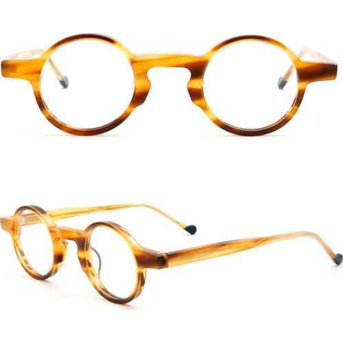 Women Round Eyeglasses Frames Men Optical Glasses Frames Prescription Eyewear Clear Amber Leopard Print Spectacles Vintage Retro