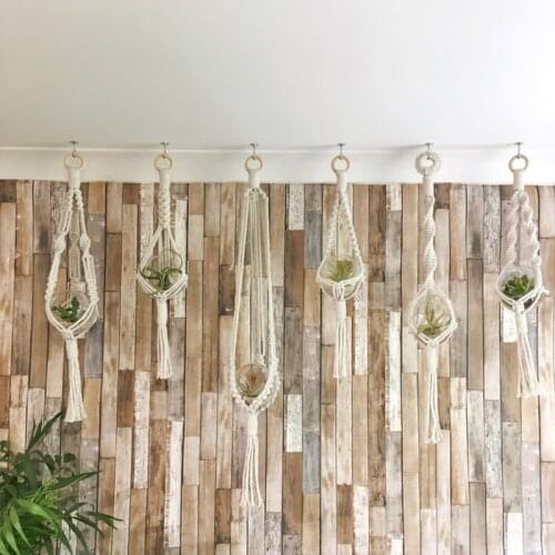 Air Plant Holder Glass Terrarium display Macrame Air plant hanger with vase included