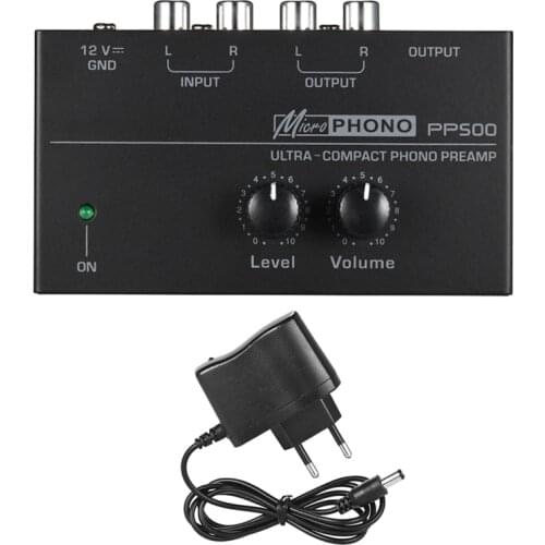 Audio Phono Preamp Ultra Compact Turntable Electronic Preamplifier Level Volume Controls JR Deals