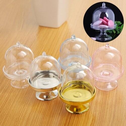 Transparent Candy Box With Base Creative Candy Packaging Box Candy Color Tray Shape Plastic Box With Souvenir Wedding Candy Box