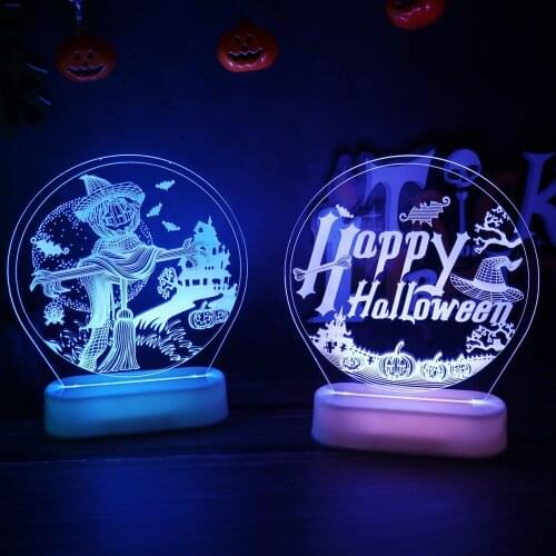 Happy Halloween Led Night Lights Scary Skeleton Pumpkin 2021 Halloween Party Decor For Home Trick Or Treat Horror Party Supplies