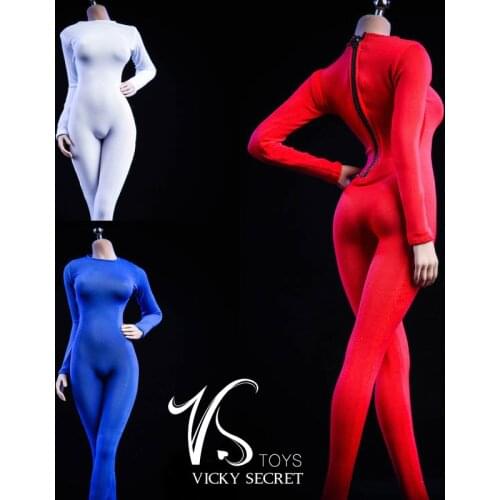 1/6 Scale Female Figure Clothes 19XG37 Long Sleeved Bodysuit Undercoat Jumpsuit Model for 12'' Action Figure Body Accessory