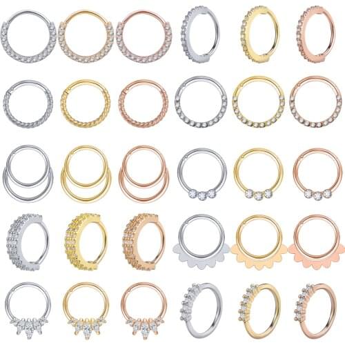 ZS 1PC Brass Septum Piercings 20G Nariz Piercings Nose Rings Daith Piercings Nariz Earrings Conch Rook Piercings Body Jewelry
