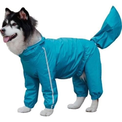 2021 New Four-foot All-inclusive Belly Protection Big Dog Raincoat Cover Tail Waterproof Medium and Large Dog Raincoat