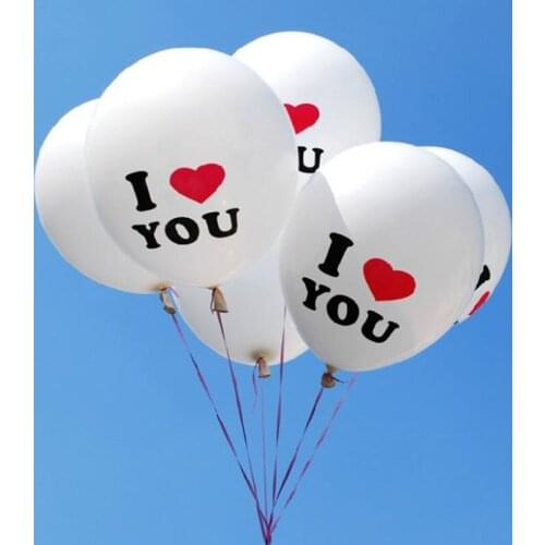 50pcs "I love you" balloon marry him heart-shaped balloon birthday party decoration home decoration white wedding decoration