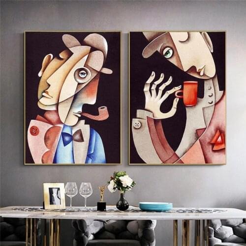 Picasso Abstract Figure Painting Posters and Prints Famous Canvas Painting Wall Art Pictures For Living Room Home Decoration
