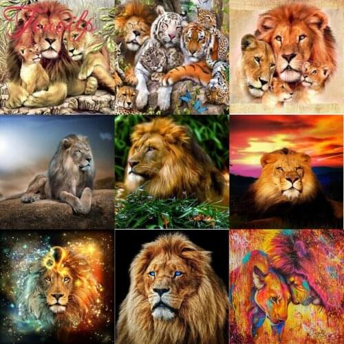 Diamond Embroidery Diy DIY Lion Full square Diamond Painting tiger Diamond Mosaic Rhinestone Cross Stitch Animals Decoration