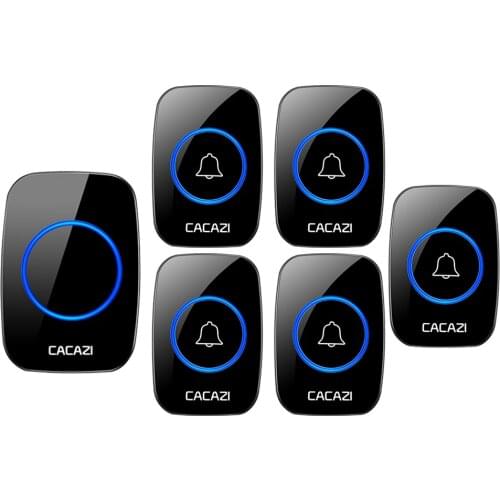 CACAZI Wireless Doorbell Waterproof 300M Bell US EU UK Plug Smart Family Doorbell Ring Intelligent Home furnishing Bell 220V