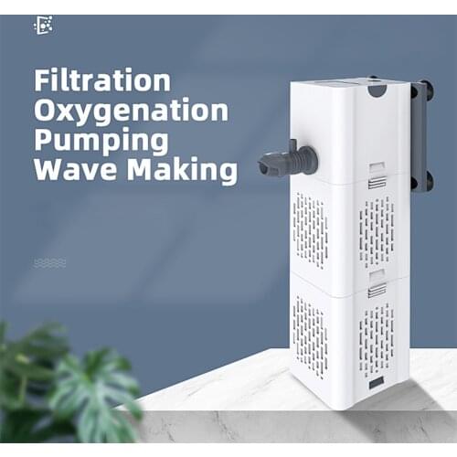 Silent Aquarium Filter Pump 4 in 1 Fish Tank Air Oxygen Internal Powerhead Pump Water Pump Multifunction Fish Tank Filter