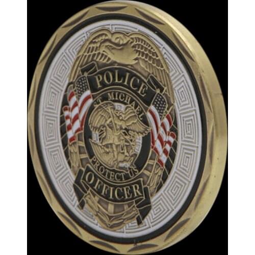 USA Police Officer Bronze Commemorative Coins ST. Michael Patron Saint Of Law Enforcement Protect Us Challenge Souvenir Gifts