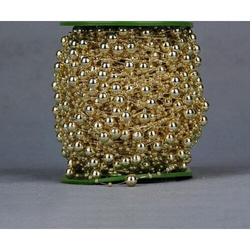 High Quality A Roll 60 Meter Length 8MM And 3MM Beads 10Color Artificial Pearl Bead Chain Wedding Supplies DIY Accessories Decor