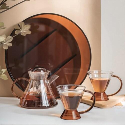 Nordic High Value Heat-resistant Glass Teapot Coffee Milk Tea Cup Flower Puer Tea Kettle Chinese Kung Fu Tea Set Coffee Pot