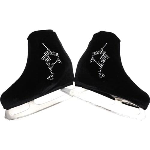 Nasinaya Figure Skating Shoes Cover Velvet for Kids Adult Protective Roller Skate Ice Skating Accessories shiny Rhinestones 8