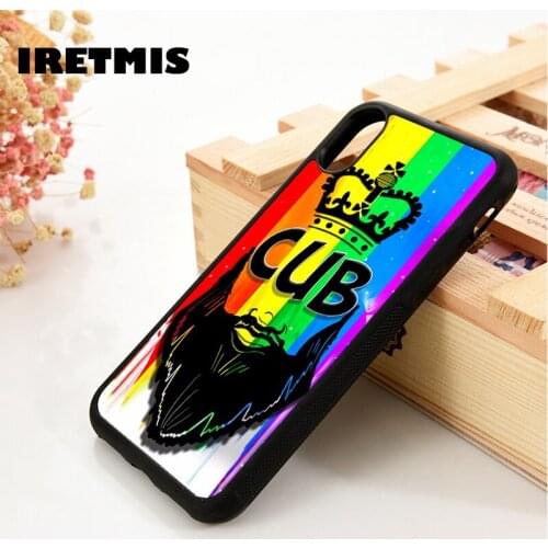 Iretmis 5 5S SE 6 6S phone case cover for iPhone 7 8 plus X Xs 11 Pro Max XR Cub Bear King gay pride rainbow flag lgbtq graphic