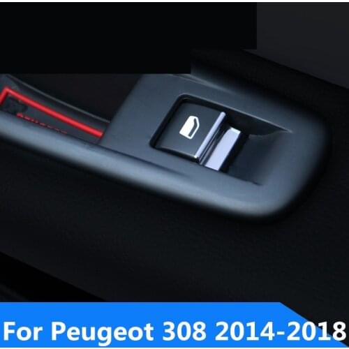 Window Control Panel Glass Lifter Switch Cover Trim Protectors Car Styling Accessories For Peugeot 308 2014-2018