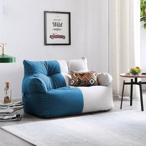 Two Seat Large Bean Bag Sofa Chair Lazy Sofa Couch Recliner Floor Seat Tatami Sofa Cover No Filler Puff Ottoman Pouf Footsool WF