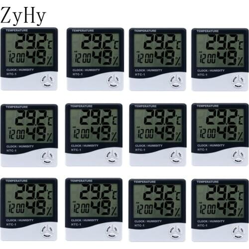 Can Stand LCD Electronic Digital Temperature Humidity Meter Thermometer Hygrometer Indoor Outdoor Weather Station Clock