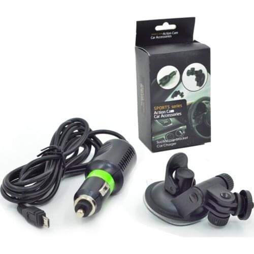 Suction cup bracket with Car Charger For SJ series Action Cam Caemera SJ5000 SJCAM Eken SJ4000 gohero 4 3 Mount Accessories pro