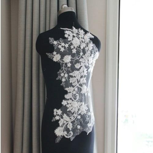 3D Floral Embroidery Lace Applique for Wedding Dress ,Wedding Veil Lace Applique Sewing Accessories