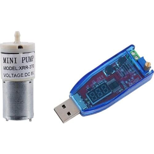 DC 6V Mini Air Pump Motor & Dc-Dc USB Adjustable Step Up/Down Power Supply Voltage Regulator Module 5V-24V