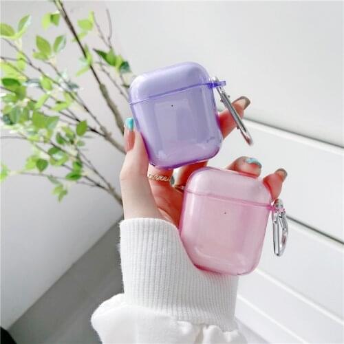 Kjoew Candy Color Soft Earphone Case For Apple Airpods 2/1 Wireless Headset Shockproof Protective Case For Apple Airpods 2 1